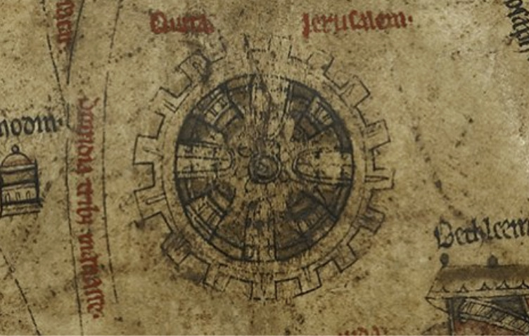 Focus on Jerusalem on the map