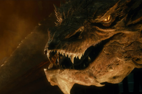 Screenshot of Smaug from the movie the hobbit the desolation of Smaug