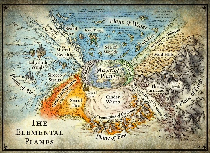 Dungeons and dragons inner planar map