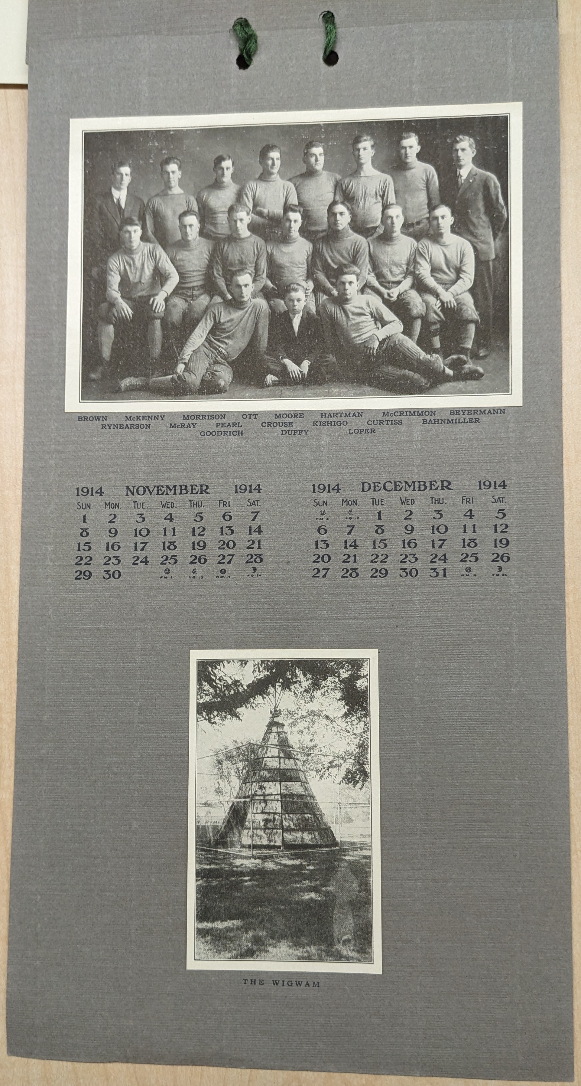 1914-Calendar-football-team-and-wigwam