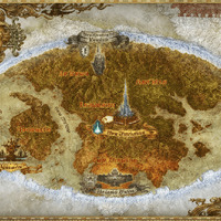 A screenshot of the Norvrandt map in Final Fantasy 14, added during the shadowbringers expansion. 